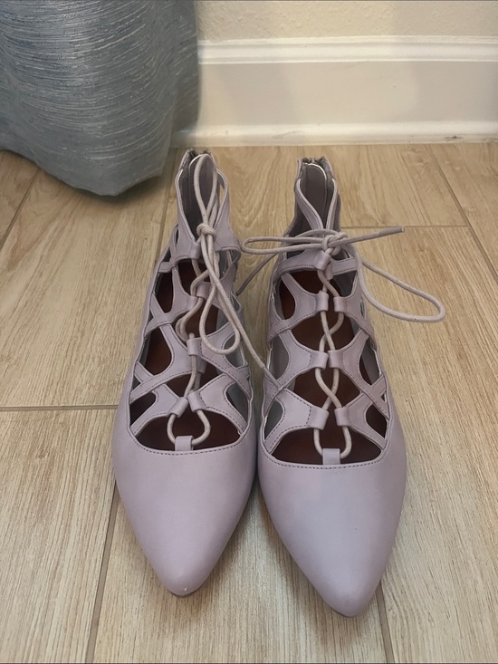 MIA Shoes - MIA Lace-Up Pointed Flats in Lavender